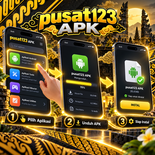 Ilustrasi panduan instalasi pusat123 di Android